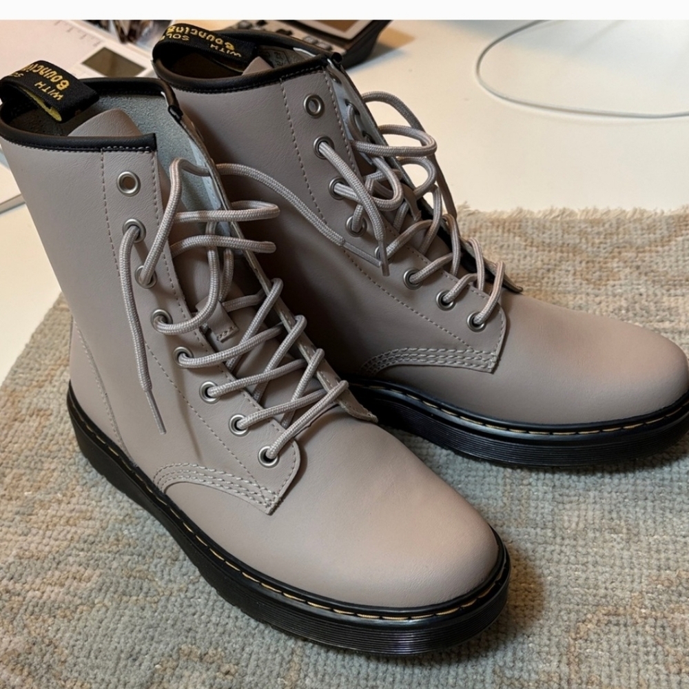 Dr. Martens Light Gray Combat Boots
